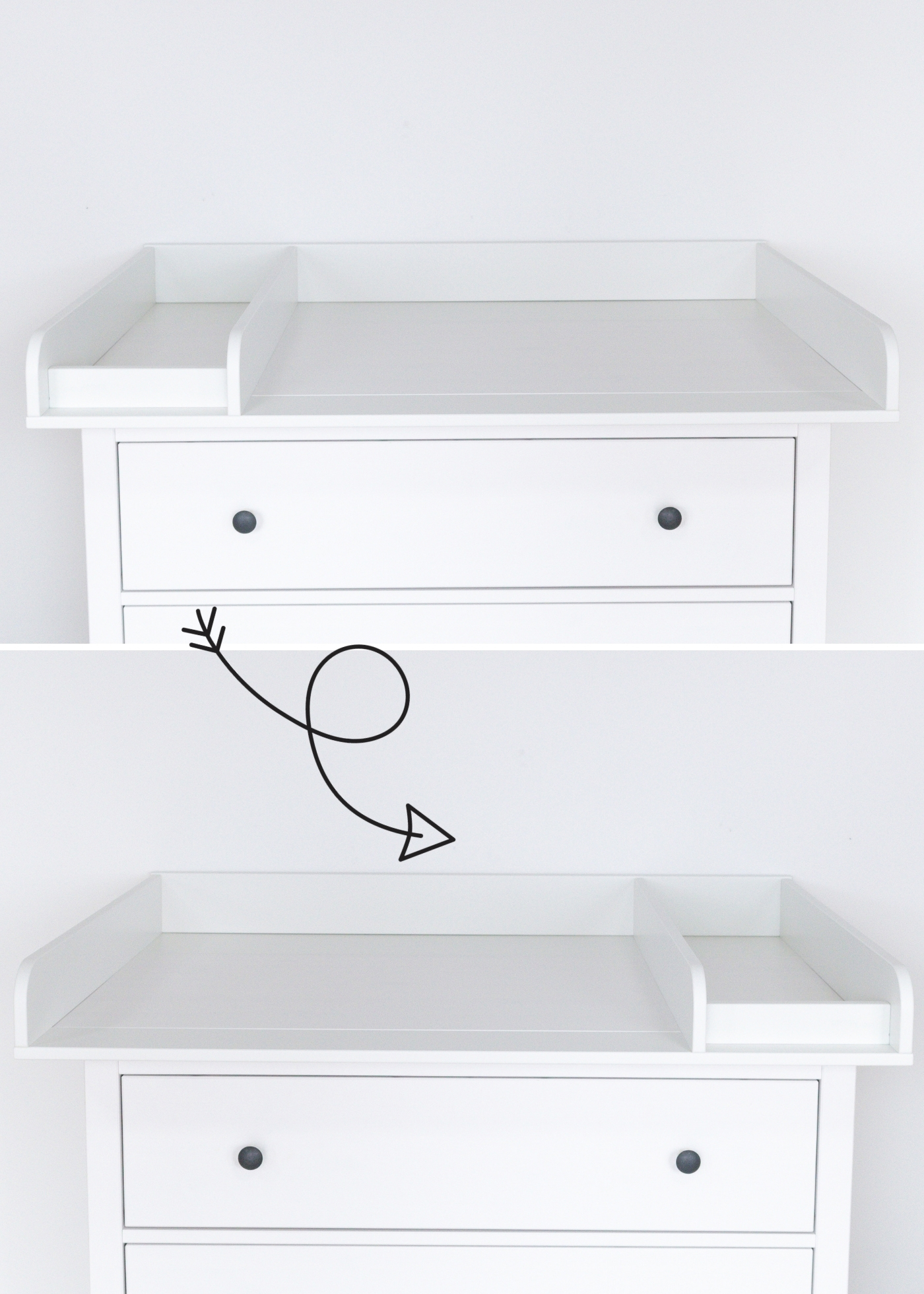 Set for IKEA HEMNES as changing unit in beige (6 products)